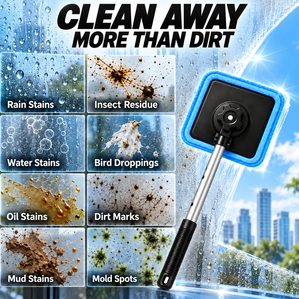 Magnetic Glass Cleaner — Dual-Side Cleaning, Washable Pads & Versatile Home and Car Use | One Kit. Cleaner Glass. Less Effort. 💎