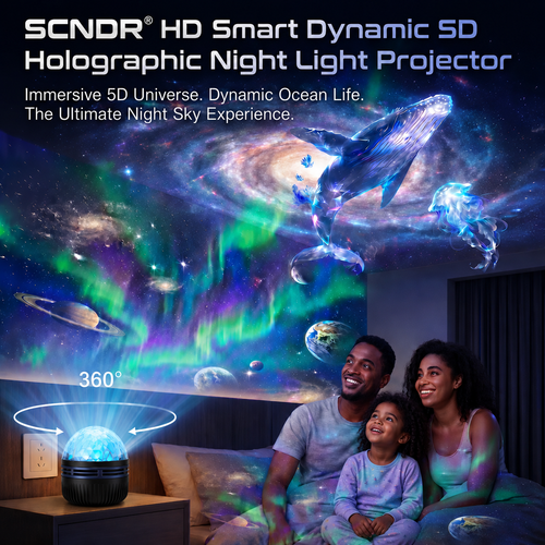 🎈✨SCNDR® 360° Smart Holographic Starry Sky Projector (HD Smart Dynamic 5D)
