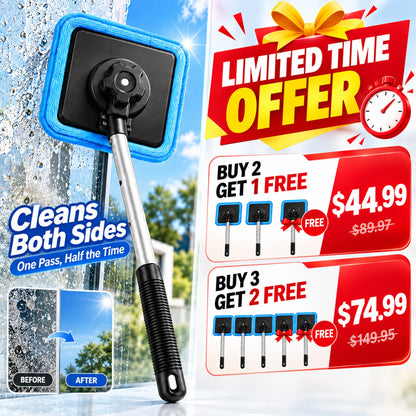 Magnetic Glass Cleaner — Dual-Side Cleaning, Washable Pads & Versatile Home and Car Use | One Kit. Cleaner Glass. Less Effort. 💎