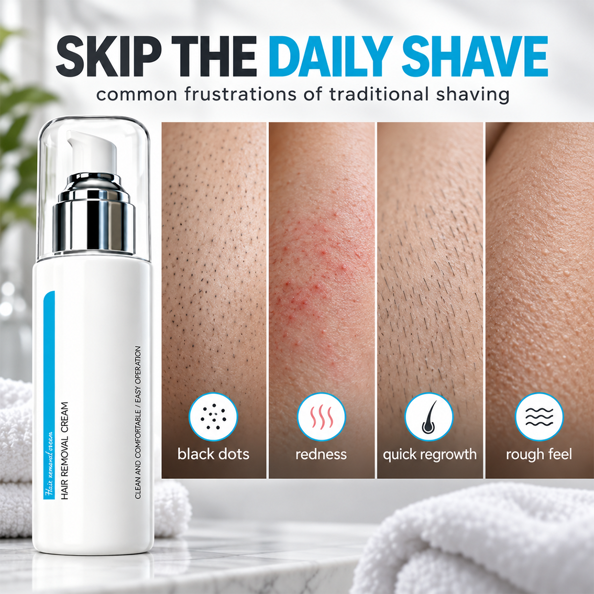 ❄️🎁 Ice‑Cooling Hair Removal Cream – Gentle for Sensitive Skin ✨