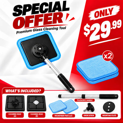 Magnetic Glass Cleaner — Dual-Side Cleaning, Washable Pads & Versatile Home and Car Use | One Kit. Cleaner Glass. Less Effort. 💎