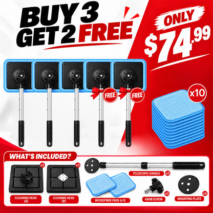 Magnetic Glass Cleaner — Dual-Side Cleaning, Washable Pads & Versatile Home and Car Use | One Kit. Cleaner Glass. Less Effort. 💎