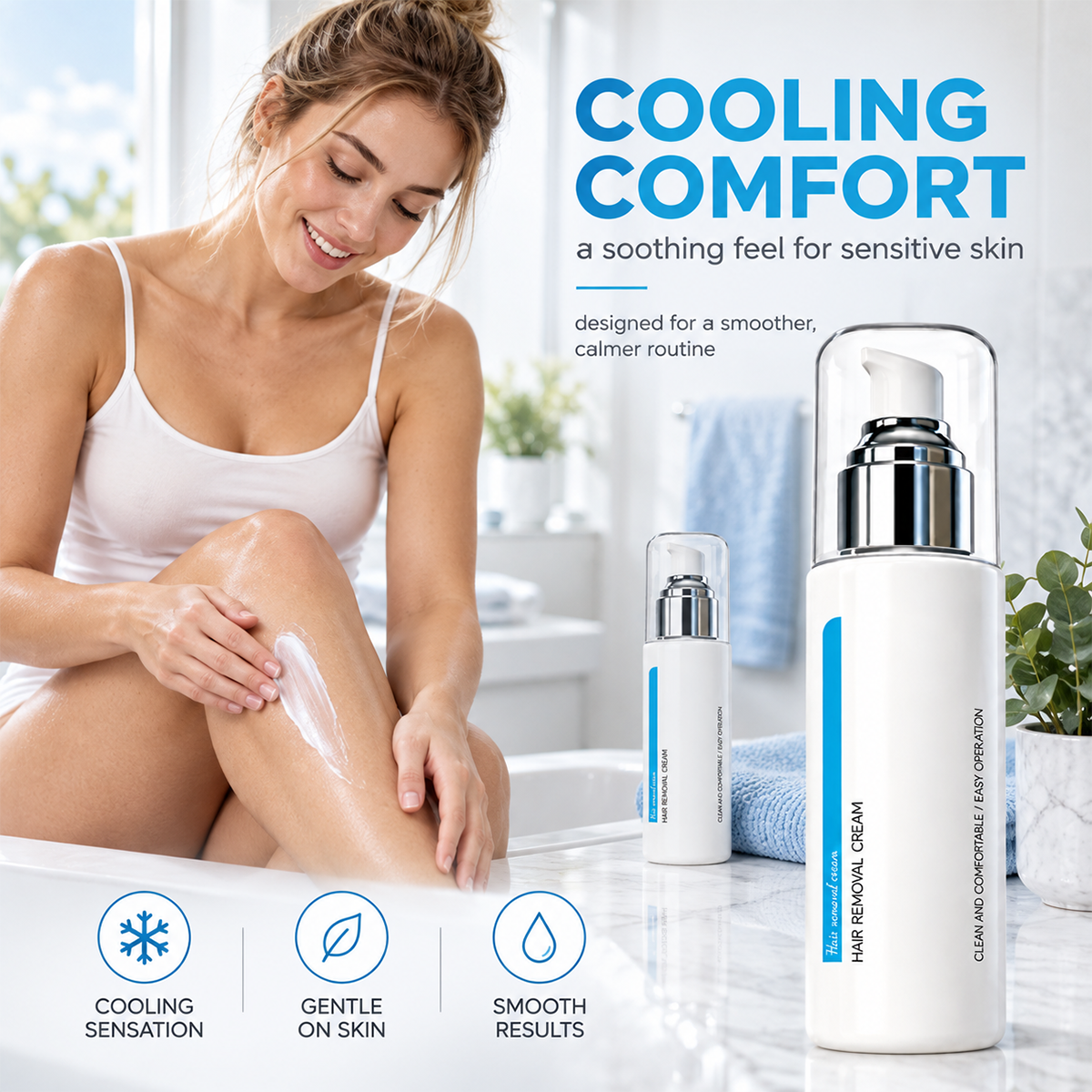 ❄️🎁 Ice‑Cooling Hair Removal Cream – Gentle for Sensitive Skin ✨